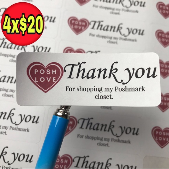 Other - 90 thank you for shopping my closet stickers